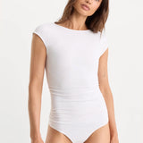 Good American | The Open Back Bodysuit - White