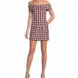 Lucy Paris | Andy Mini Knit Skirt - Plum Cream
