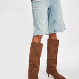 Free People | Kiki Kitten Heel Boot - Tan Suede