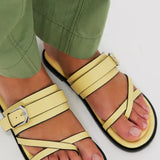 Free People | Belted Cross Strap Sandal - Sun-kissed Yellow Leather