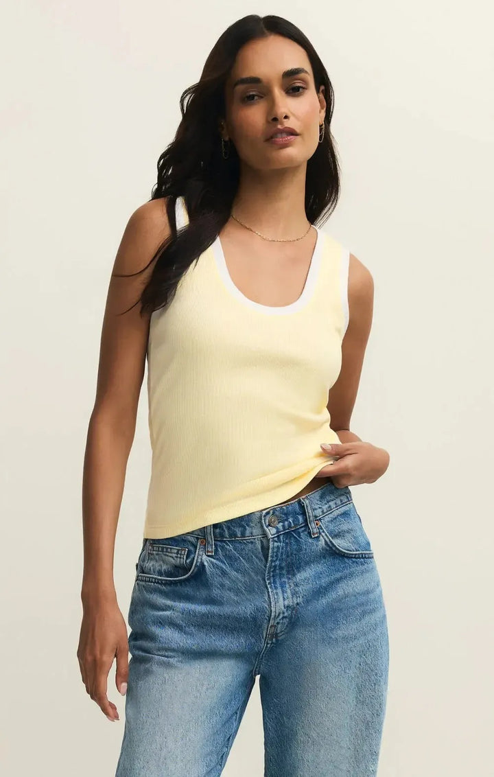 Z Supply | Sirena Colorblocked Rib Tank - Pineapple