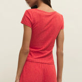 Z Supply | Flower Market Rib Tee - Crimson Crush