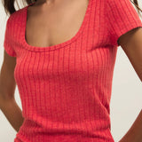 Z Supply | Flower Market Rib Tee - Crimson Crush