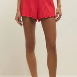 Z Supply | Dawn Smocked Rib Short - Crimson Crush