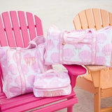KenzKustoms | Pink Shells Quilted Open Top Makeup Bag