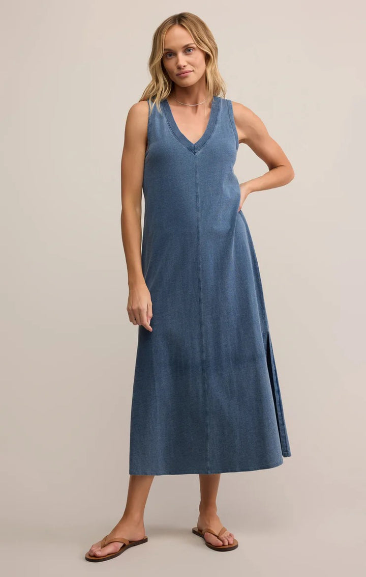 Z Supply | Palisades Jersey Denim Dress - Vintage Indigo