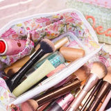 KENZKUSTUMZ | Rosemary Makeup Bag - Pink & Peach Polka Dot