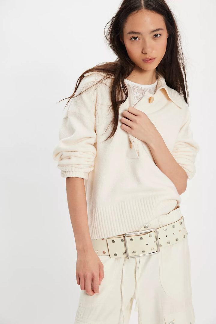 Free People | Trading Up Polo - Ivory