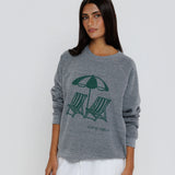 Sunny Somewhere | Out Of Office Raglan Sweatshirt - Heather Grey