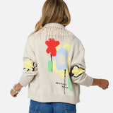 Kerri Rosenthal | Fringe Shawl Collar Cardigan - Chalk