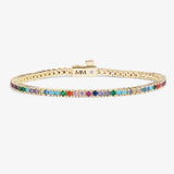 Melinda Maria | Heiress Tennis Bracelet -Gold Multi-Stone 2mm