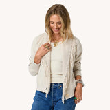 Kerri Rosenthal | Fringe Shawl Collar Cardigan - Chalk
