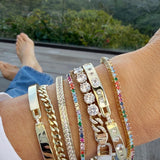 Melinda Maria | Heiress Tennis Bracelet -Gold Multi-Stone 2mm