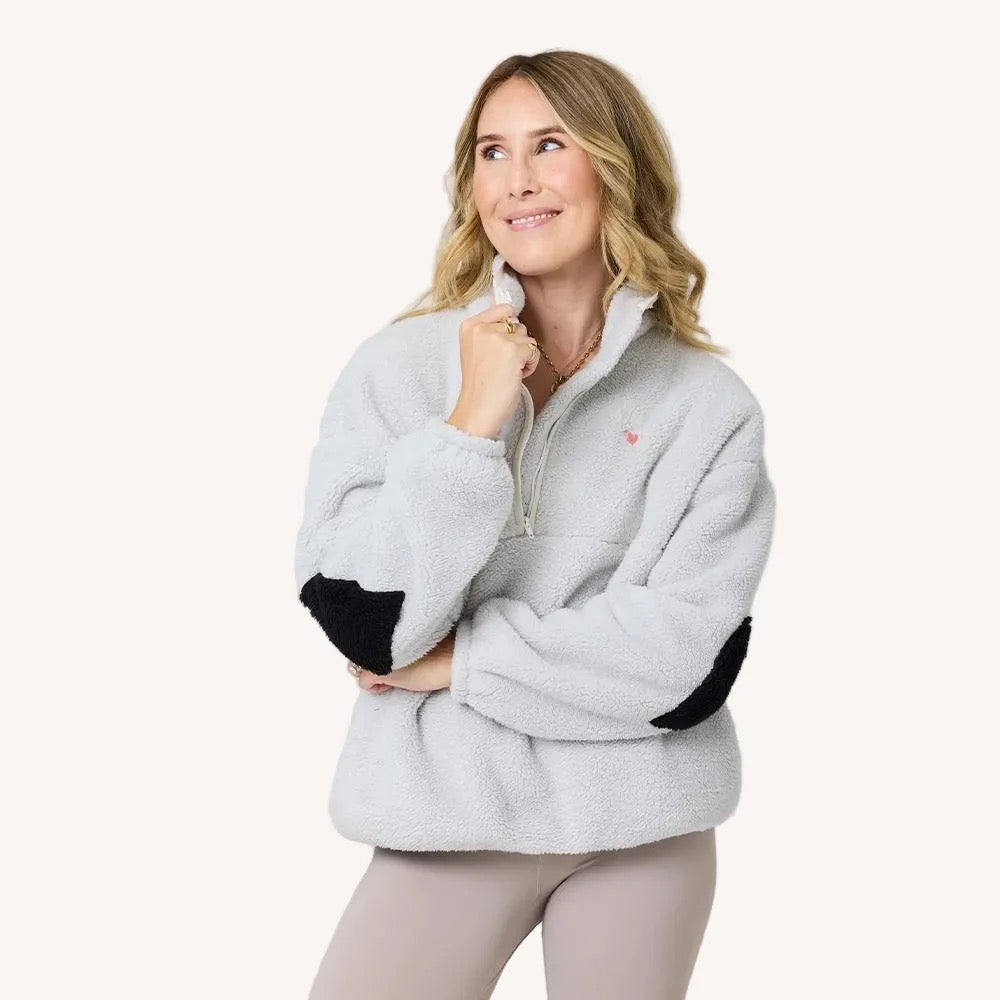 Kerri Rosenthal | Quarter Zip Coze Magoze - Light Gray