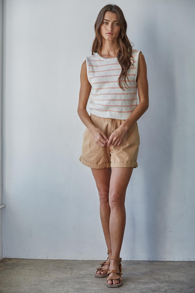 By Together | Banks Striped Sweater - Cream Coral