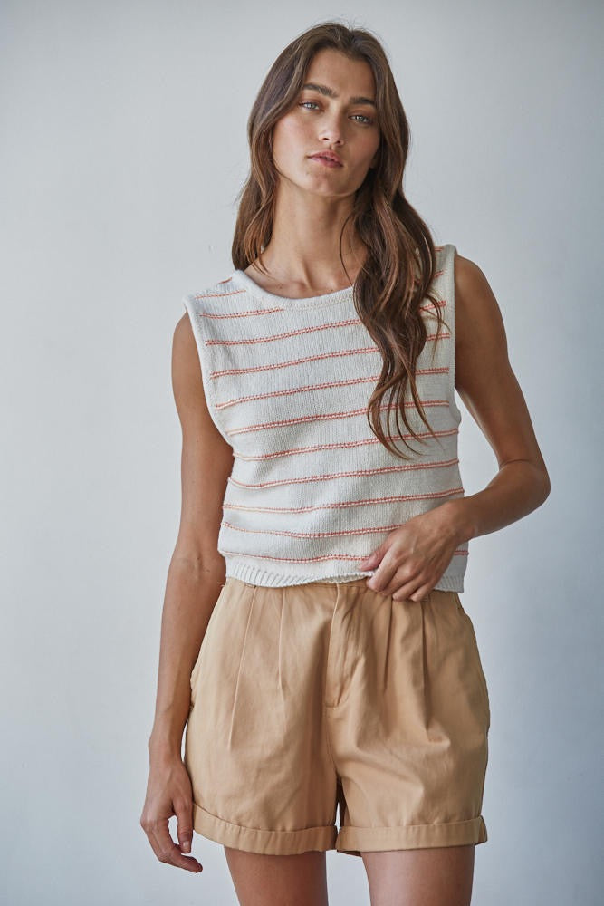By Together | Banks Striped Sweater - Cream Coral