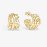 Melinda Maria | Talon 5 Row Hoops - Gold