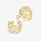 Melinda Maria | Talon 5 Row Hoops - Gold