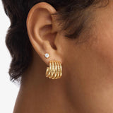 Melinda Maria | Talon 5 Row Hoops - Gold