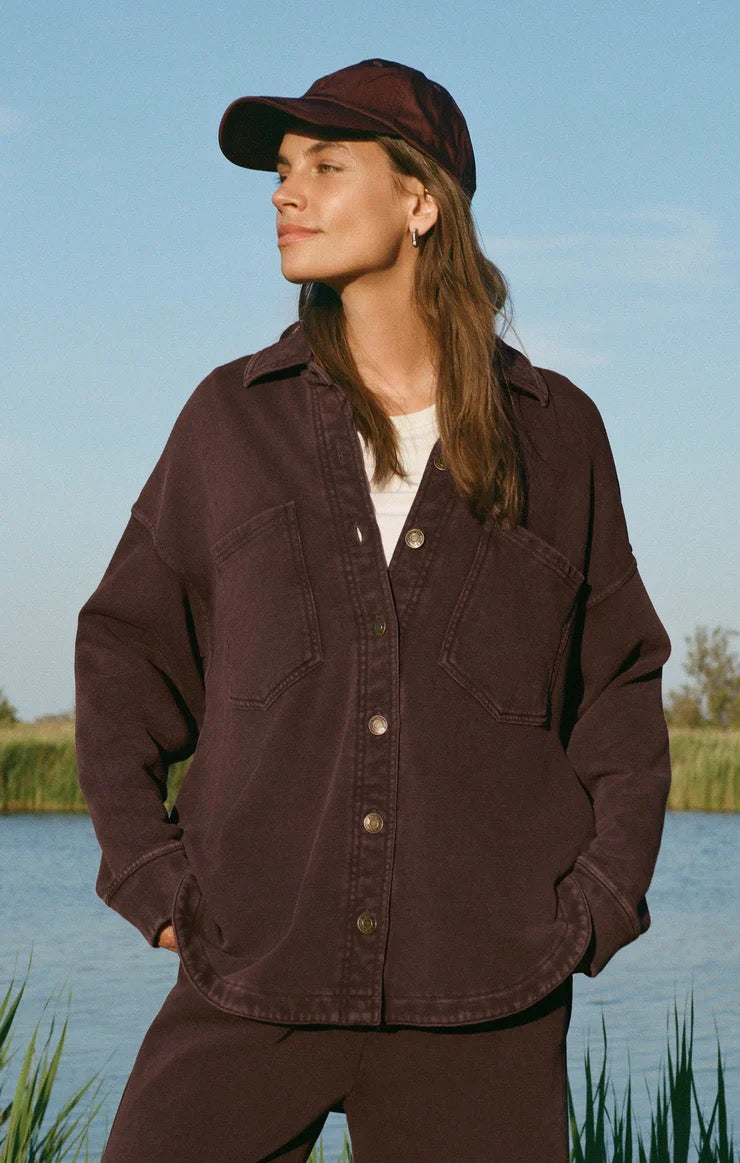 Z Supply | All Day Knit Jacket -  Chocolate Cherry