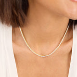 Melinda Maria | Baby Not Your Basic Tennis Necklace 16in. - Gold