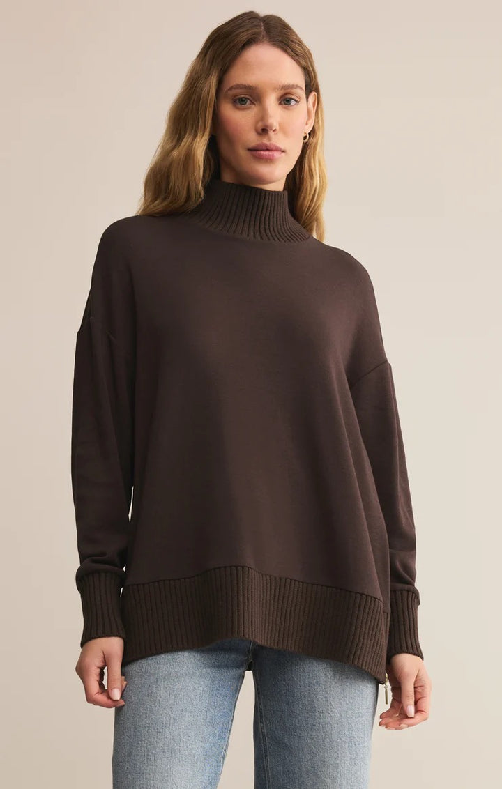 Z Supply | Sable Rib Sweatshirt - Chocolate Cherry