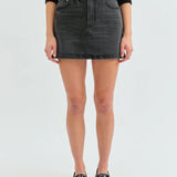 Daze | Malibu Mid Waist Mini Skirt - Spade
