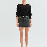 Daze | Malibu Mid Waist Mini Skirt - Spade