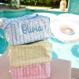 KENZKUSTUMZ | Rosemary Makeup Bag - Tropical Breeze Stripe
