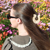 Solar Eclipse | Hand-painted Lucky Horseshoe Hair Clip - Western