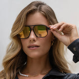 Freyrs | Billie Unisex Aviator Sunglasses - Tortoise/Gold Mirror