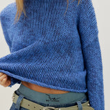 Free People | Opal Rollneck Knit Sweater - Peri Blue