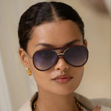Freyrs | Shay Mirrored Aviator Sunglasses - Burgundy