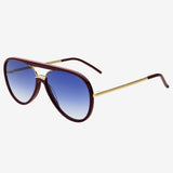 Freyrs | Shay Mirrored Aviator Sunglasses - Burgundy