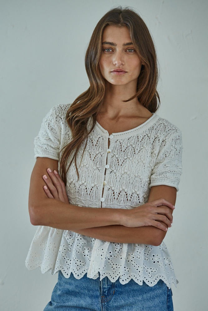 By Together | Sophia Peplum Top - Ivory