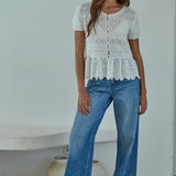 By Together | Sophia Peplum Top - Ivory