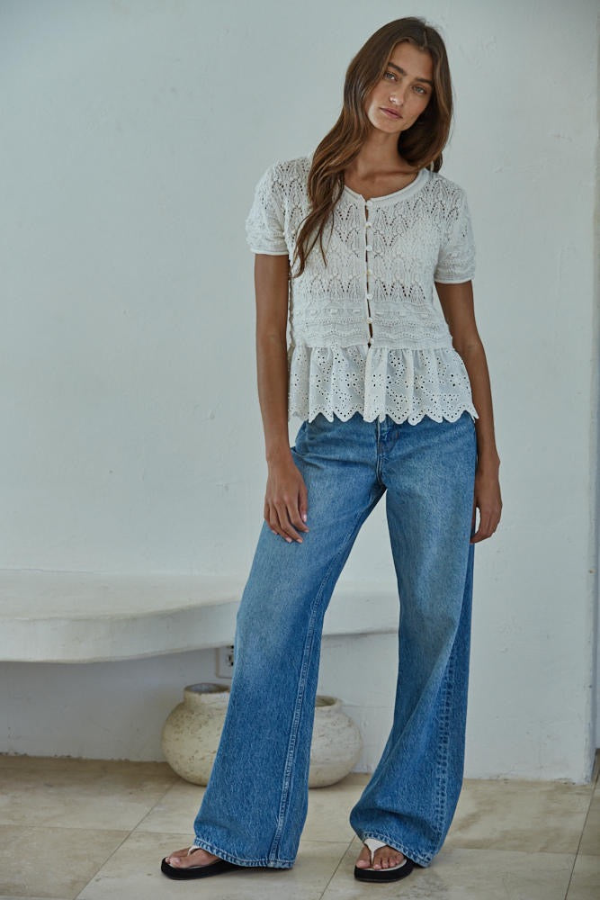 By Together | Sophia Peplum Top - Ivory