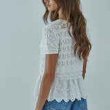 By Together | Sophia Peplum Top - Ivory
