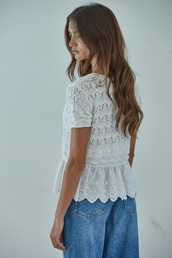 By Together | Sophia Peplum Top - Ivory