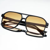 Freyrs | Billie Unisex Aviator Sunglasses - Black/Brown