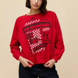 Daydreamer | Blondie Self-Titled Shrunken Raglan Sweatshirt - Ruby Red