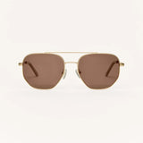 Z Supply | Highway Polarized Sunglasses - Satin Gold/Brown