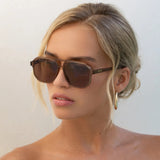 Freyrs | Billie Unisex Aviator Sunglasses - Brown