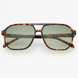 Freyrs | Billie Unisex Aviator Sunglasses - Tortoise/Green
