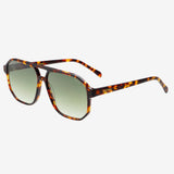 Freyrs | Billie Unisex Aviator Sunglasses - Tortoise/Green