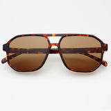 Freyrs | Billie Unisex Aviator Sunglasses - Dark Tortoise/Solid Brown