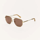 Z Supply | Highway Polarized Sunglasses - Satin Gold/Brown