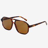 Freyrs | Billie Unisex Aviator Sunglasses - Dark Tortoise/Solid Brown