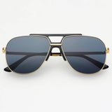 Freyrs | Logan Acetate Unisex Aviator Sunglasses - Black/Gray