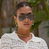 Freyrs | Logan Acetate Unisex Aviator Sunglasses - Black/Gray